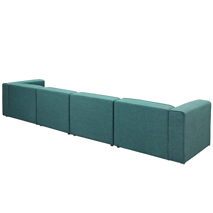 Mingle 4 Piece Upholstered Fabric Sectional Sofa Set