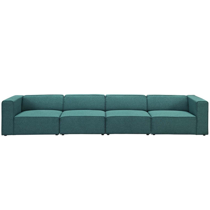 Mingle 4 Piece Upholstered Fabric Sectional Sofa Set