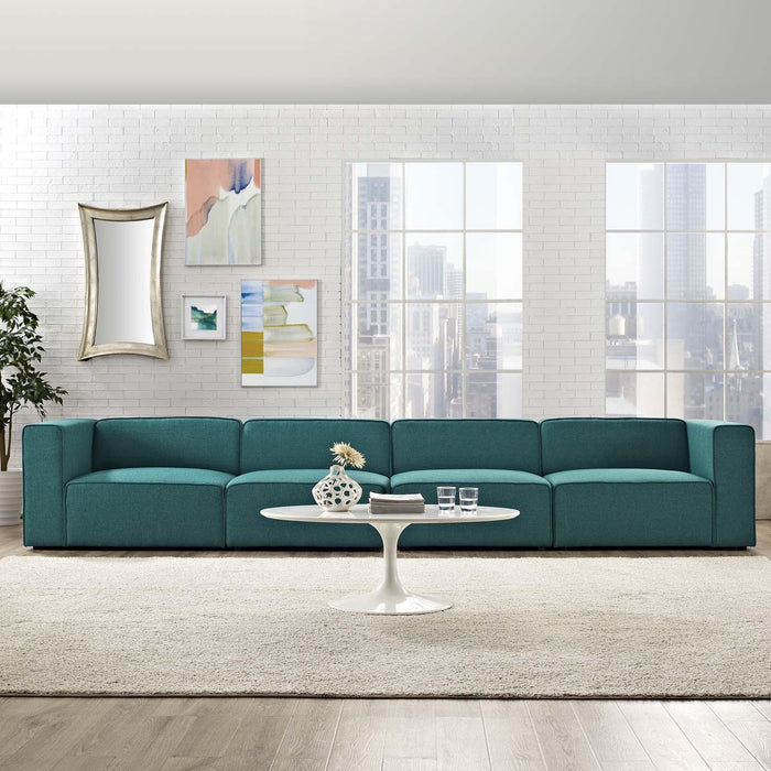 Mingle 4 Piece Upholstered Fabric Sectional Sofa Set