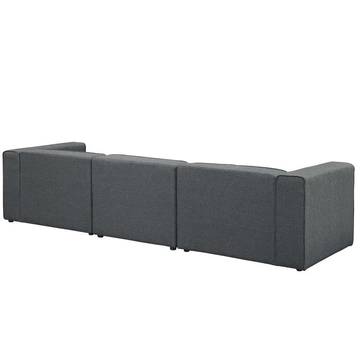 Mingle 3 Piece Upholstered Fabric Sectional Sofa Set