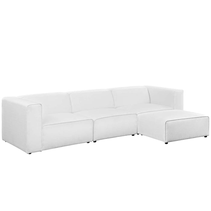 Mingle 4 Piece Upholstered Fabric Sectional Sofa Set