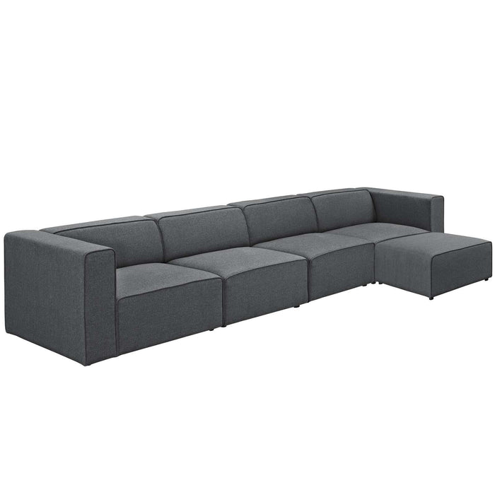 Mingle 5 Piece Upholstered Fabric Sectional Sofa Set