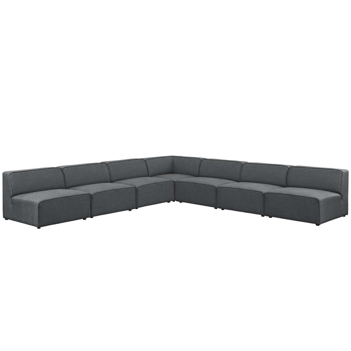 Mingle 7 Piece Upholstered Fabric Sectional Sofa Set