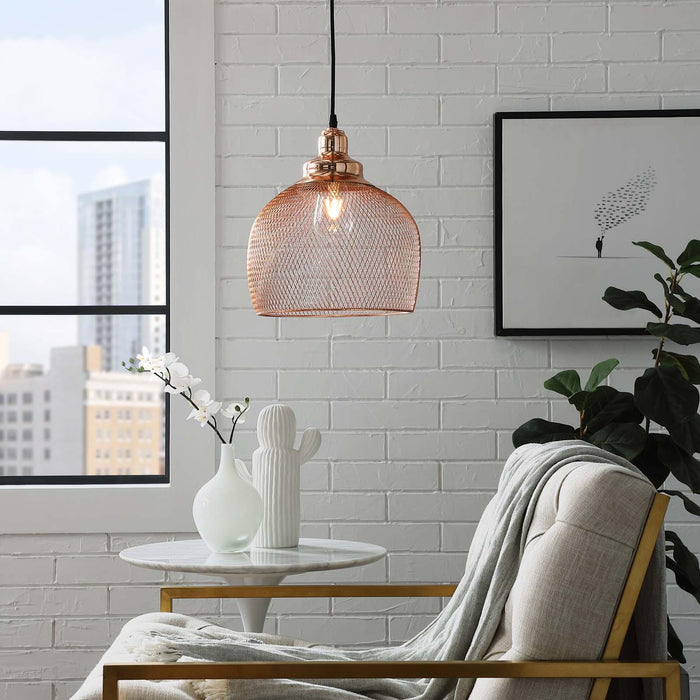 Glimmer Half-Sphere Rose Gold Pendant Light