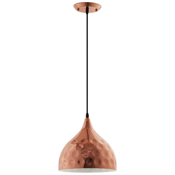 Dimple 11" Bell-Shaped Rose Gold Pendant Light image