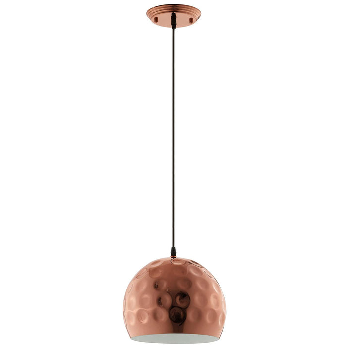 Dimple 10" Half-Sphere Rose Gold Pendant Light image