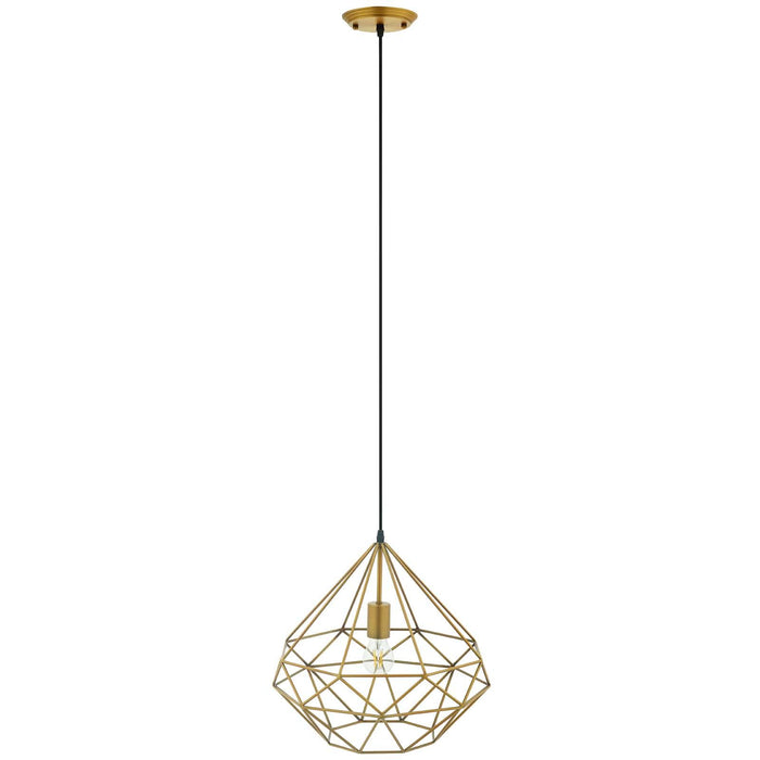 Rarity Diamond-Shaped Brass Pendant Light image