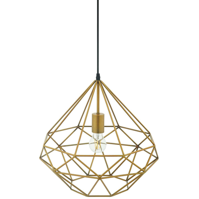 Rarity Diamond-Shaped Brass Pendant Light