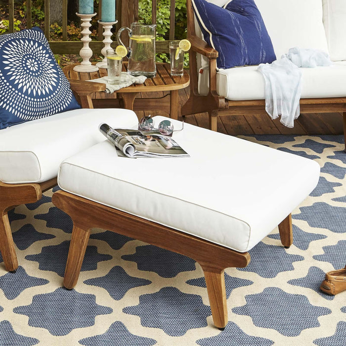 Saratoga Outdoor Patio Teak Ottoman