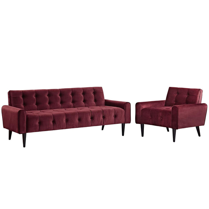 Delve Living Room Set Performance Velvet Set of 2