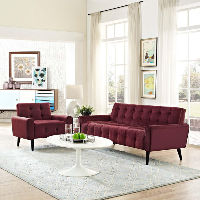 Delve Living Room Set Performance Velvet Set of 2