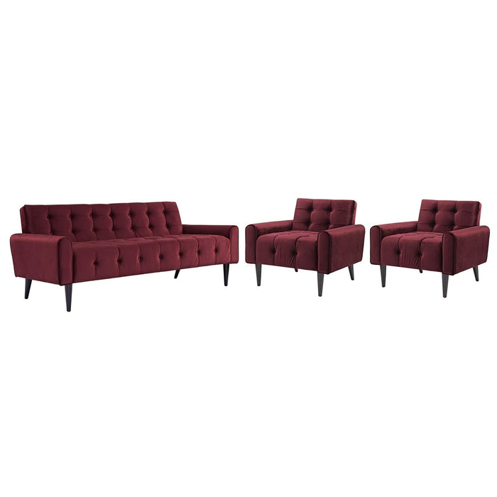 Delve Living Room Set Performance Velvet Set of 3