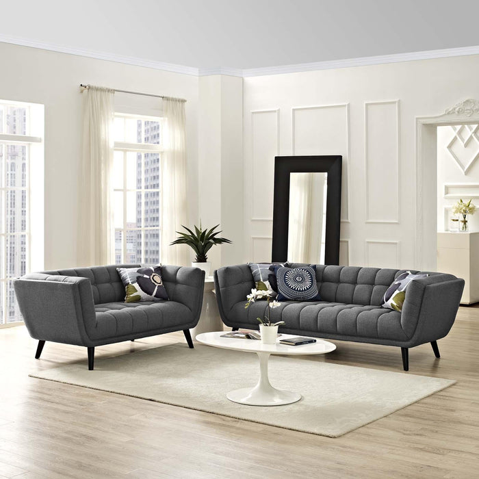 Bestow 2 Piece Upholstered Fabric Sofa and Loveseat Set