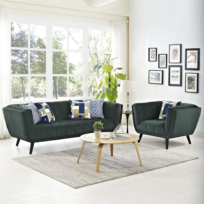 Bestow 2 Piece Performance Velvet Sofa and Armchair Set