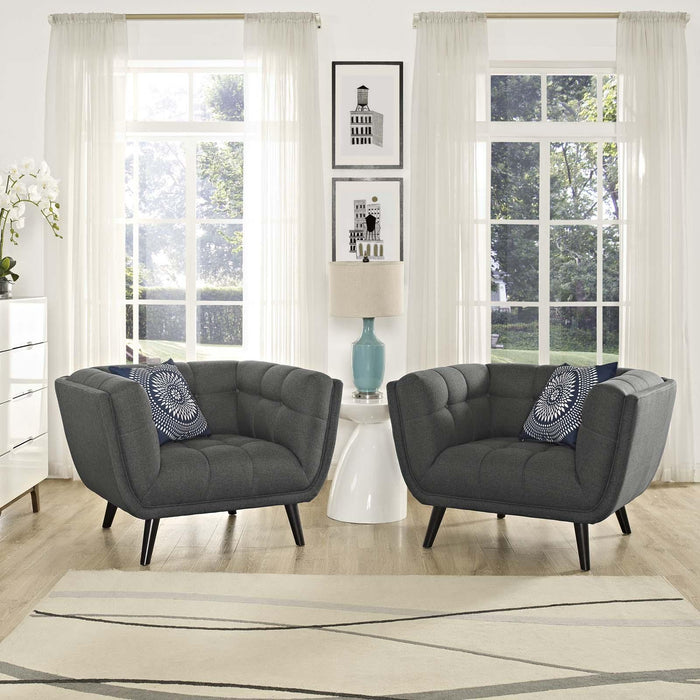 Bestow 2 Piece Upholstered Fabric Armchair Set