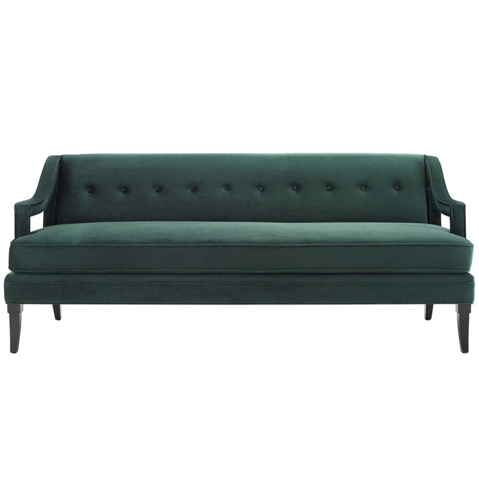 Concur Button Tufted Performance Velvet Sofa