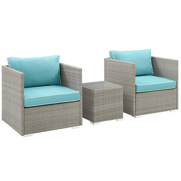 Repose 3 Piece Outdoor Patio Sectional Set