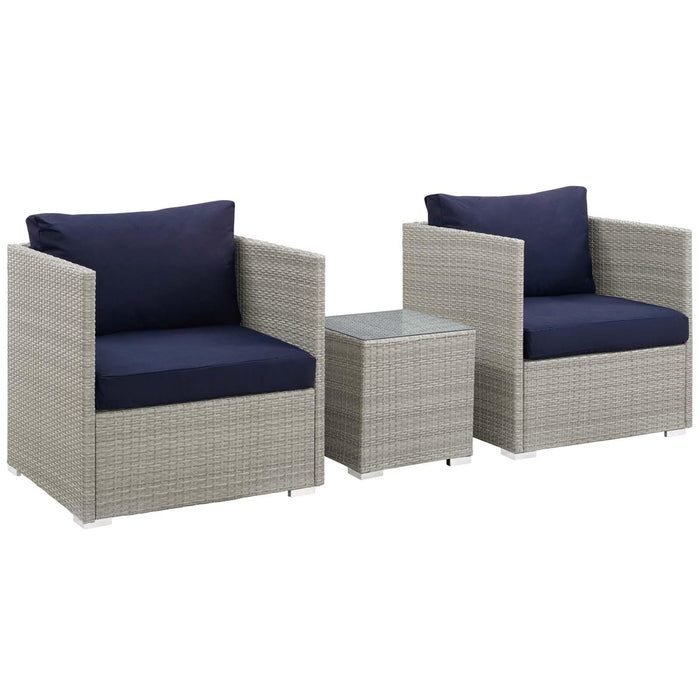 Repose 3 Piece Outdoor Patio Sunbrella� Sectional Set