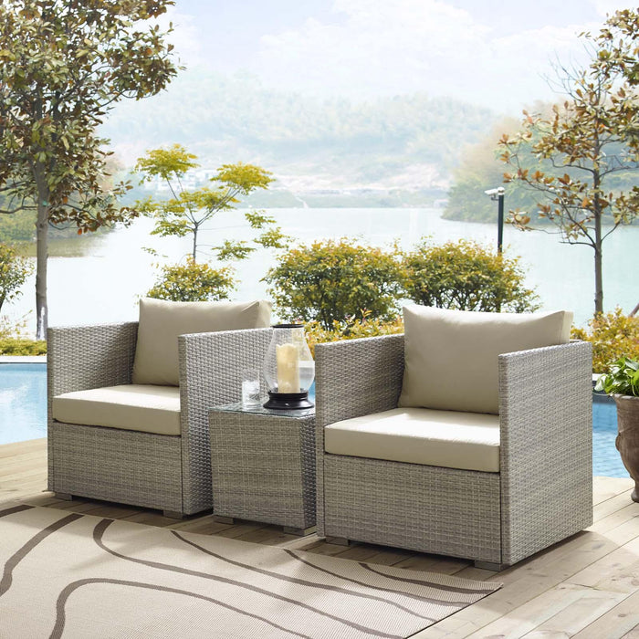 Repose 3 Piece Outdoor Patio Sunbrella� Sectional Set