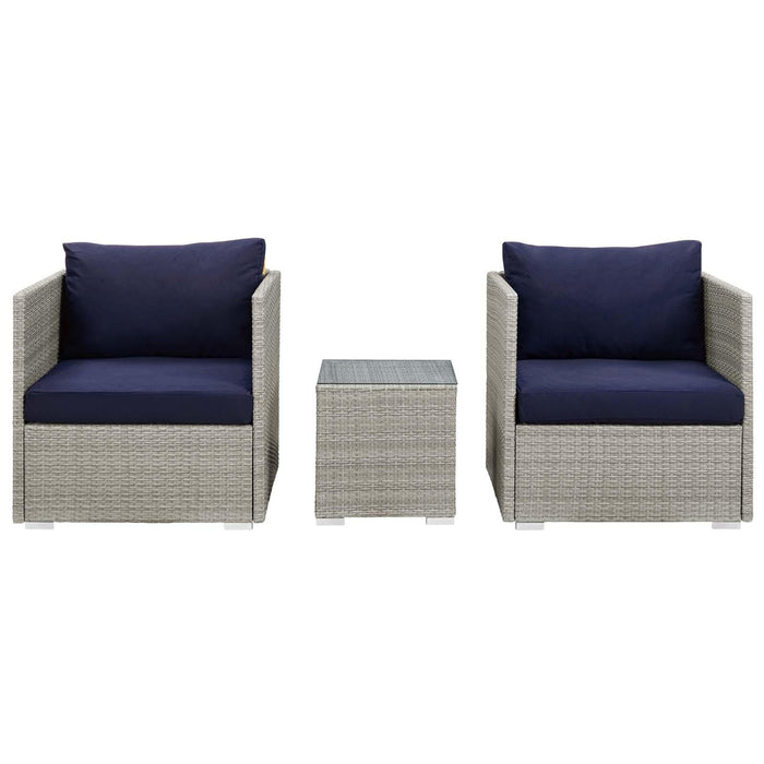 Repose 3 Piece Outdoor Patio Sunbrella� Sectional Set