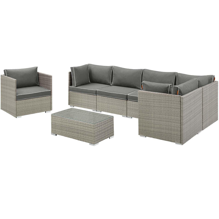 Repose 7 Piece Outdoor Patio Sectional Set