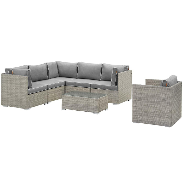 Repose 7 Piece Outdoor Patio Sectional Set