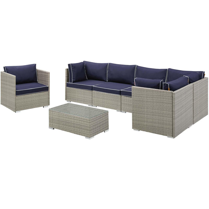 Repose 7 Piece Outdoor Patio Sectional Set