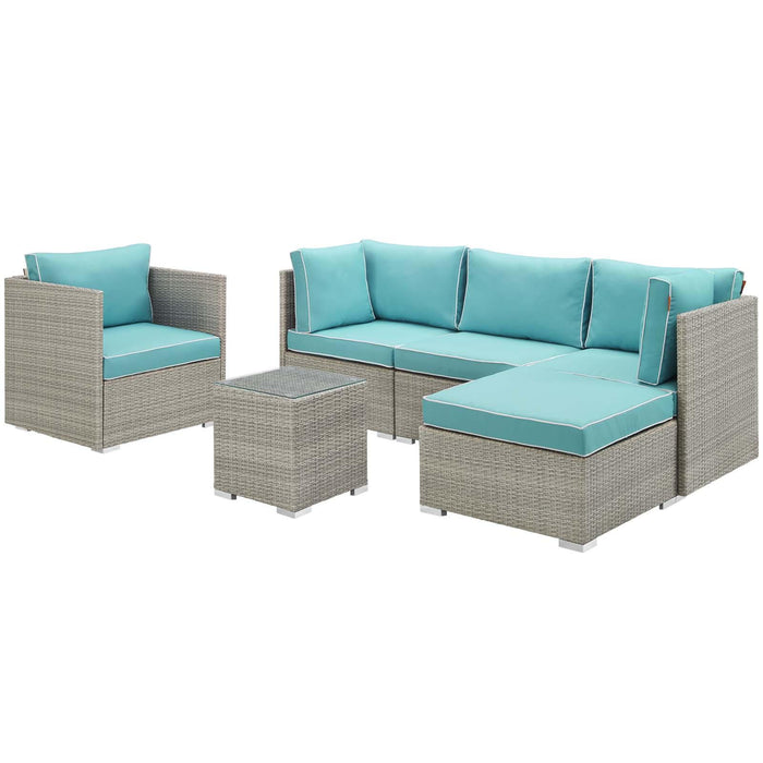 Repose 6 Piece Outdoor Patio Sectional Set