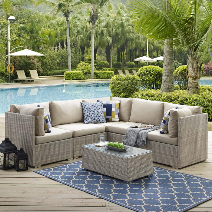 Repose 6 Piece Outdoor Patio Sunbrella� Sectional Set