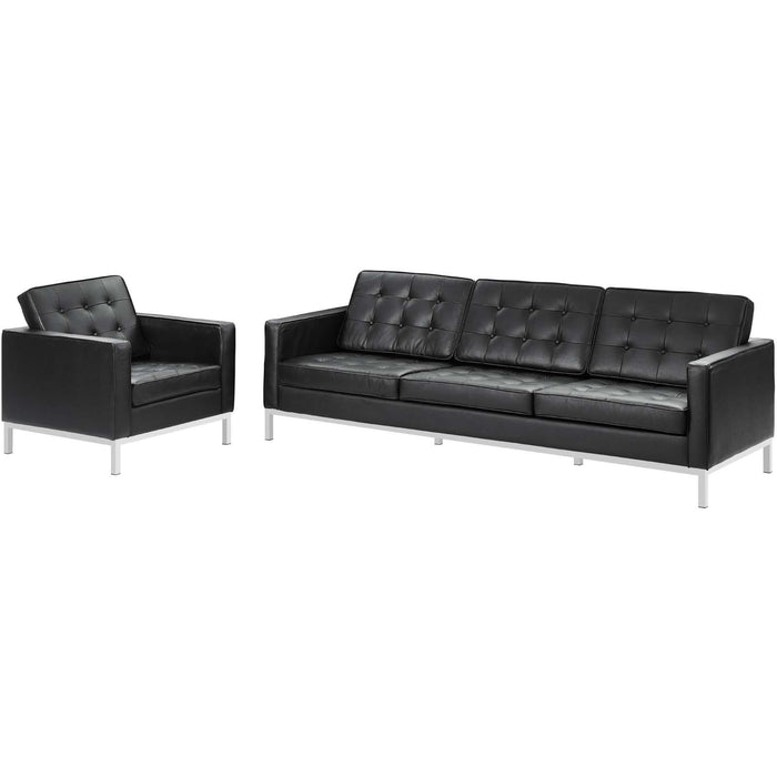 Loft 2 Piece Leather Sofa and Armchair Set image