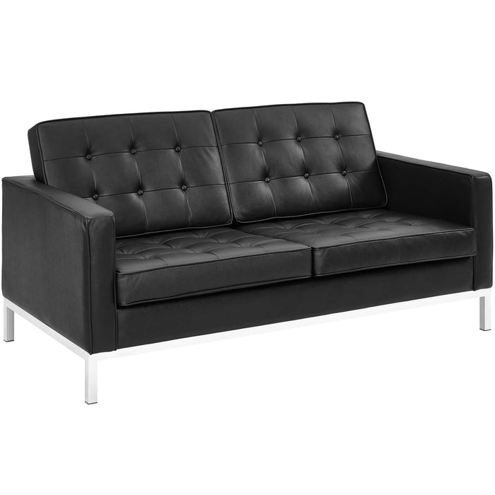 Loft 2 Piece Leather Loveseat and Armchair Set