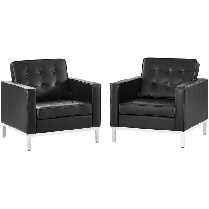 Loft 2 Piece Leather Armchair Set image