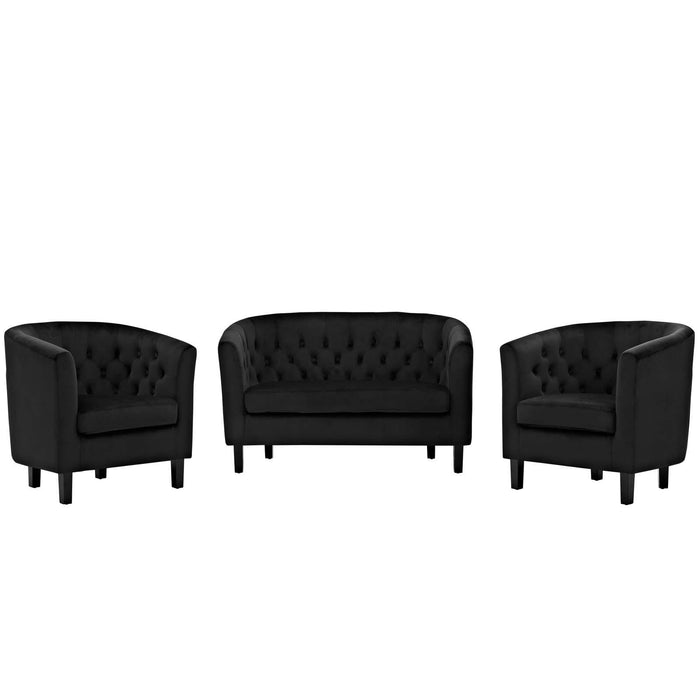 Prospect 3 Piece Performance Velvet Loveseat and Armchair Set image