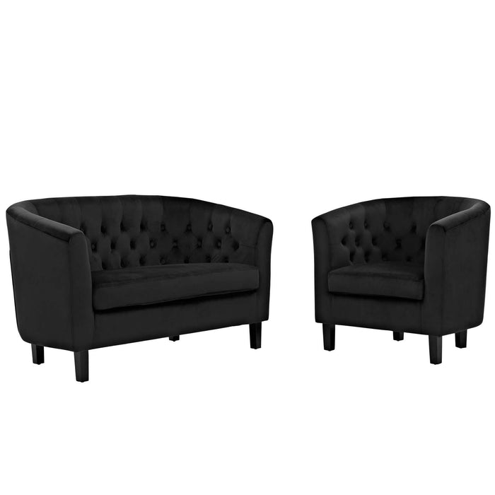 Prospect 2 Piece Performance Velvet Loveseat and Armchair Set image