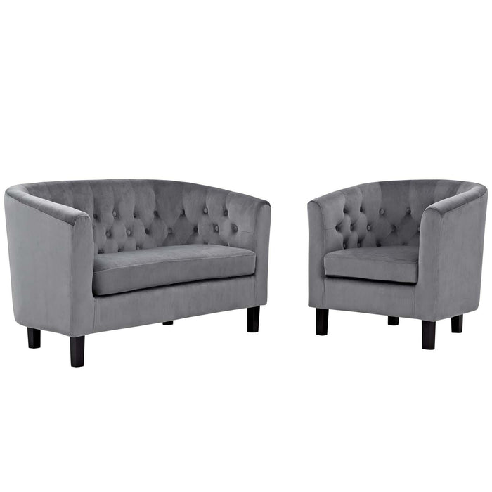 Prospect 2 Piece Performance Velvet Loveseat and Armchair Set