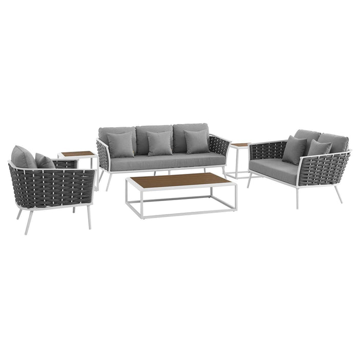 Stance 6 Piece Outdoor Patio Aluminum Sectional Sofa Set image