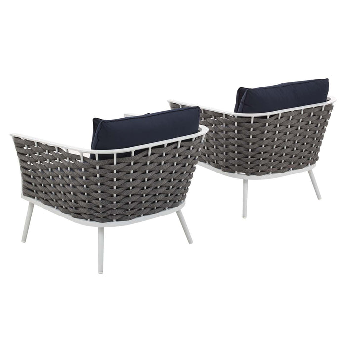 Stance Armchair Outdoor Patio Aluminum Set of 2