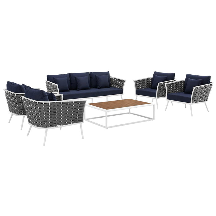 Stance 6 Piece Outdoor Patio Aluminum Sectional Sofa Set