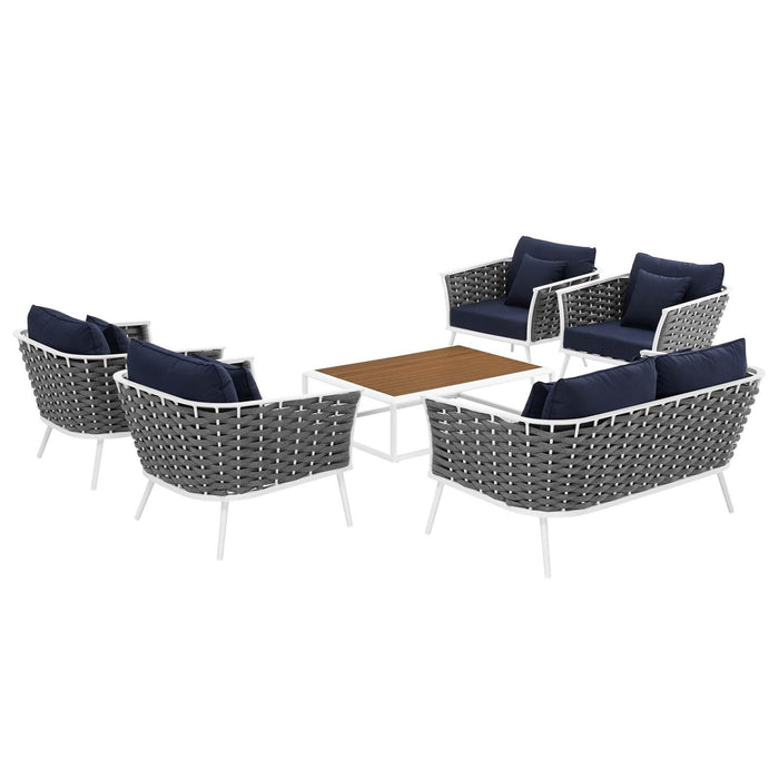 Stance 6 Piece Outdoor Patio Aluminum Sectional Sofa Set