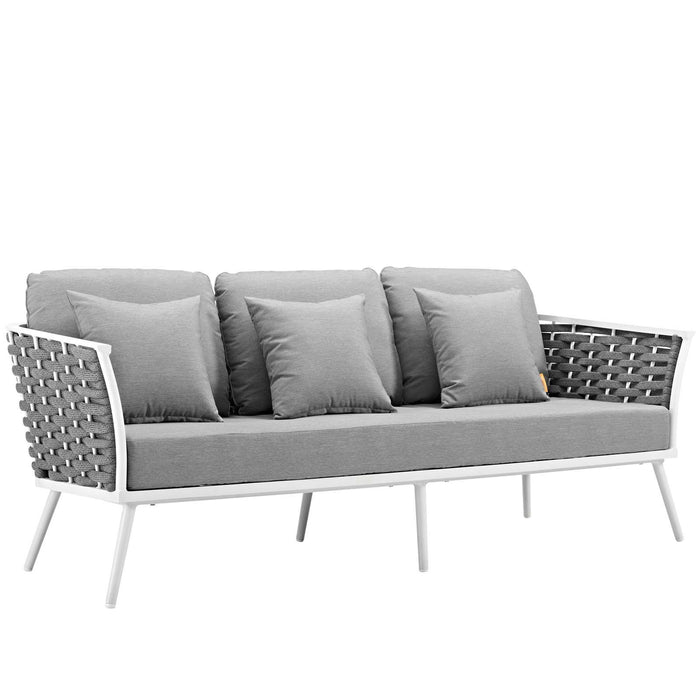 Stance 4 Piece Outdoor Patio Aluminum Sectional Sofa Set