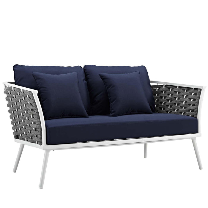 Stance 3 Piece Outdoor Patio Aluminum Sectional Sofa Set