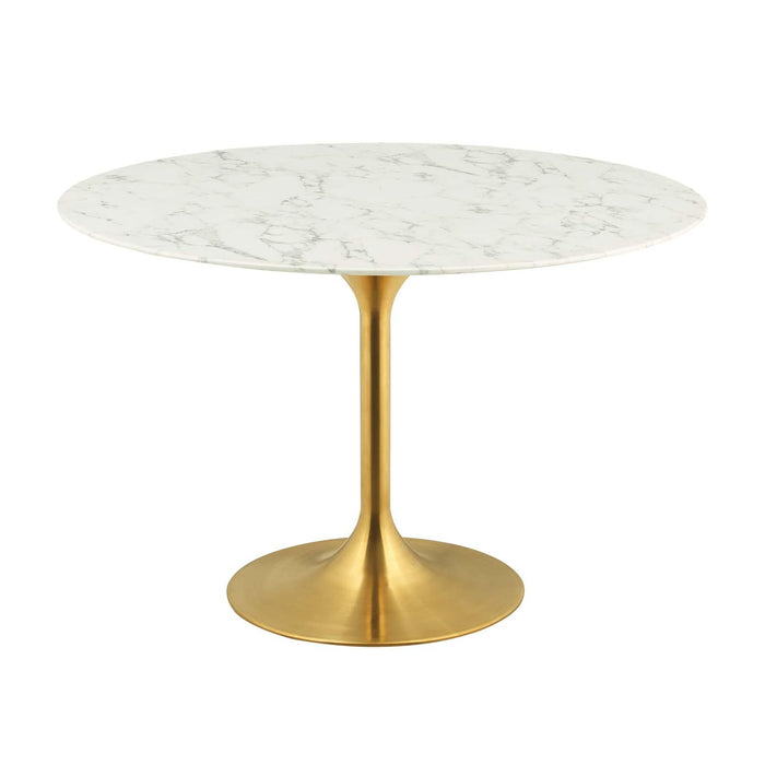 Lippa 47" Round Artificial Marble Dining Table