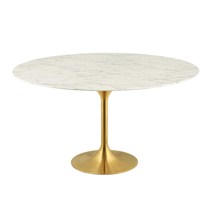 Lippa 60" Round Artificial Marble Dining Table