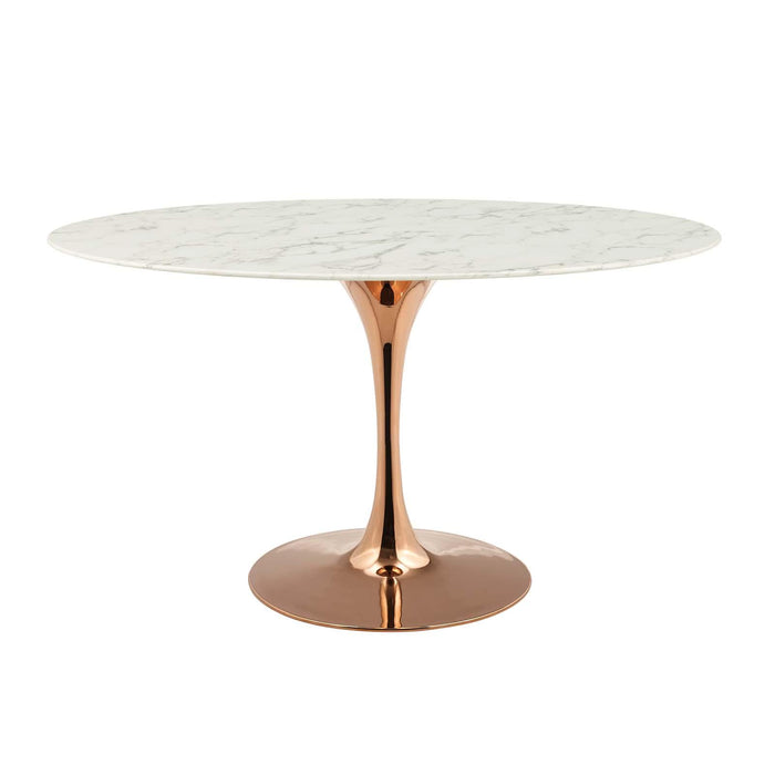 Lippa 54" Oval Artificial Marble Dining Table