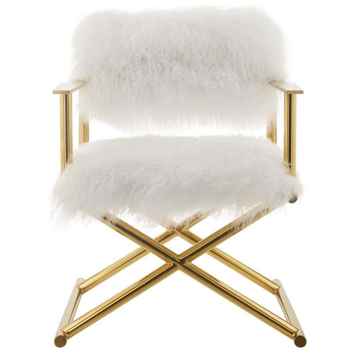 Action Pure White Cashmere Accent Director's Chair