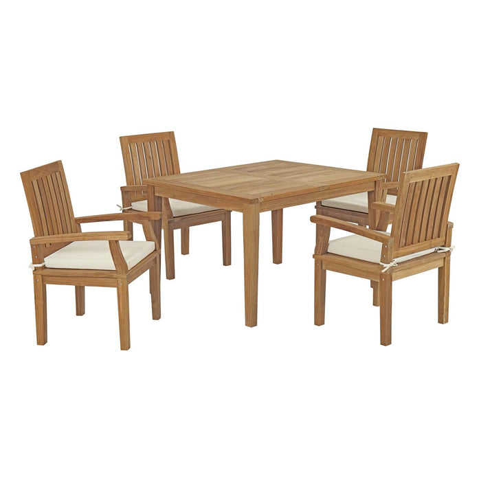 Marina 5 Piece Outdoor Patio Teak Dining Set image