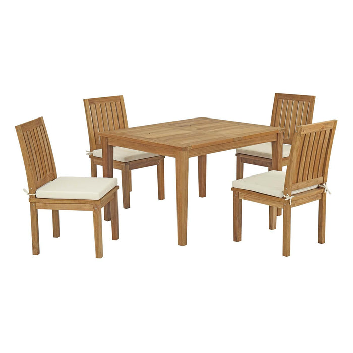 Marina 5 Piece Outdoor Patio Teak Dining Set