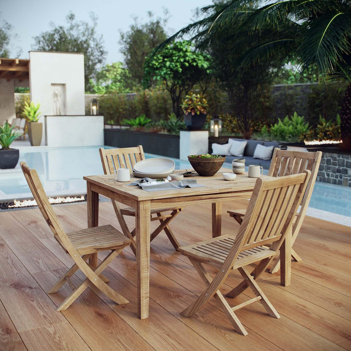 Marina 5 Piece Outdoor Patio Teak Dining Set