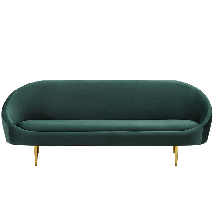 Sublime Vertical Curve Back Performance Velvet Sofa image