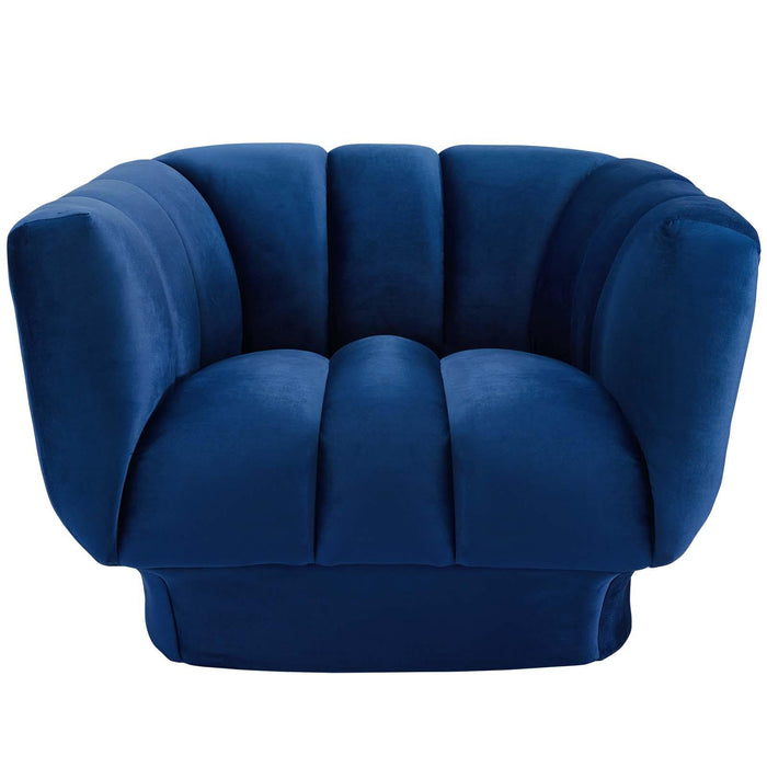 Entertain Vertical Channel Tufted Performance Velvet Armchair